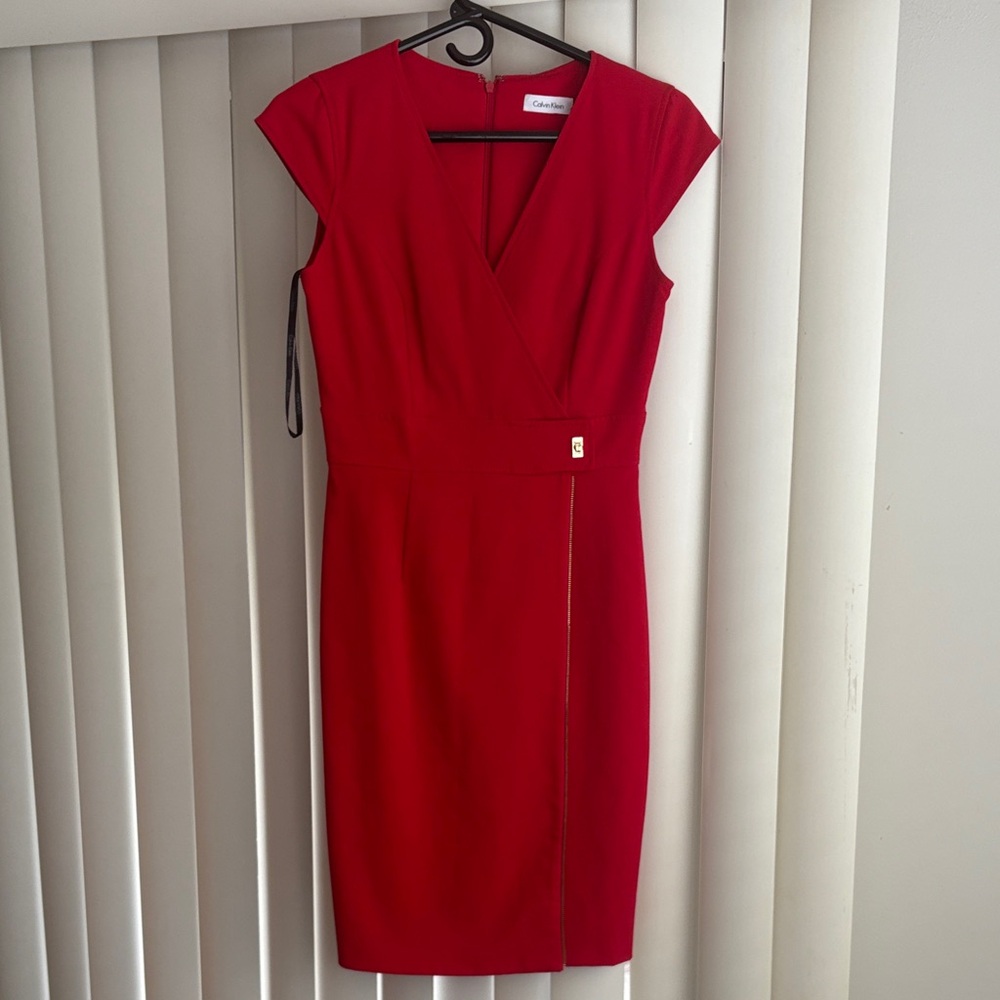Calvin Klein Red Midi Dress